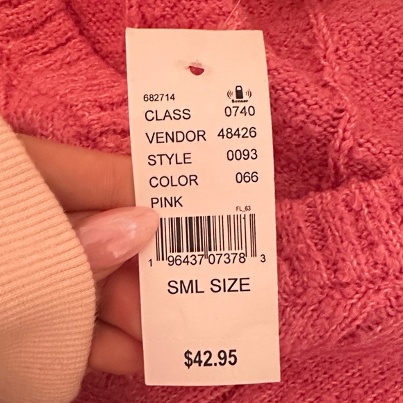 PacSun LA Hearts Bright Pink V-Neck Sweater - Picture 4 of 4
